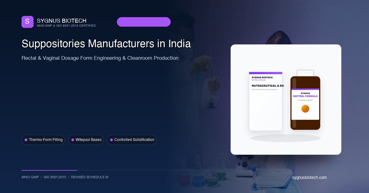 Suppositories Manufacturers India: Specialized Rectal & Vaginal Dosage Formulation & Contract Plant Guide